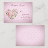 ピンクのハートフローラ赤ちゃんシャワーエンクロージャ エンクロージャーカード (正面/裏面)