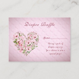 ピンクのハートフローラ赤ちゃんシャワーエンクロージャ エンクロージャーカード