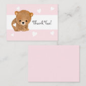 ピンクのハートブラウンベアありがとうNotecards ノートカード (正面/裏面)