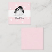 ピンクのハートペンギンありがとうNotecards ノートカード (正面/裏面)