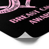 ピンクのハートホープ愛の信仰の乳がん認識度 ポスター (角)