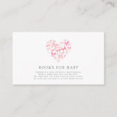 ピンクのハートボウカスタムベビー用ベビーシャワーブック エンクロージャーカード (正面)