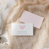 ピンクのハートボウカスタムベビー用ベビーシャワーブック エンクロージャーカード