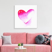 ピンクのハートポップ・アートのアートバレンタイン キャンバスプリント (インサイチュ (リビング))