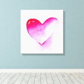 ピンクのハートポップ・アートのアートバレンタイン キャンバスプリント (インサイチュ (ウッドフロア))