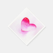 ピンクのハートポップ・アートのアートバレンタイン スタンダードカクテルナプキン (角)