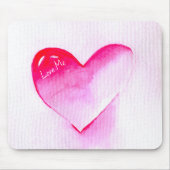 ピンクのハートポップ・アートのアートバレンタイン マウスパッド (正面)