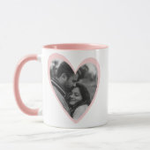 ピンクのハートマグギフト – カスタム写真とメッセージ マグカップ (左)