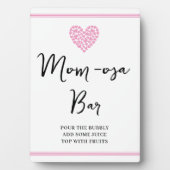 ピンクのハートママ – オサ – バーベビーシャワー フォトプラーク (正面)