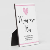 ピンクのハートママ – オサ – バーベビーシャワー フォトプラーク (側面)