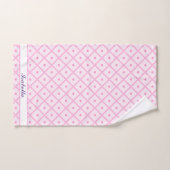 ピンクのハートモダンプレイドコレクション バスタオルセット (ハンドタオル)