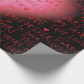 ピンクのハートラブ – ラッピング紙 ラッピングペーパー (角)