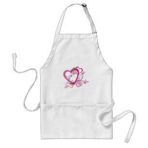 ピンクのハートリンク スタンダードエプロン