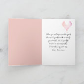ピンクのハート付き記念日の洗濯 カード (内部)