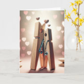 ピンクのハート付き記念日の洗濯 カード (黄色い花)