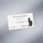 ピンクのハート動物病院の猫 マグネット名刺 (インサイチュ)