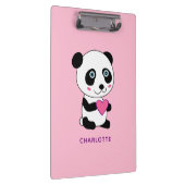 ピンクのハート名が付いたかわいいパンダ クリップボード (右)