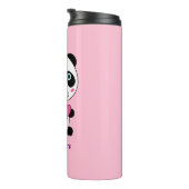 ピンクのハート名が付いたかわいいパンダ タンブラー (回転右)