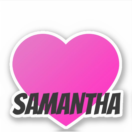 ピンクのハート名(ブラックの文字シール付) シール (正面)