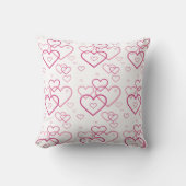 ピンクのハート図形パターン クッション (正面)