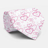 ピンクのハート図形パターン – バレンタインデー ネクタイ (ロール)
