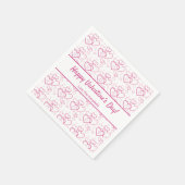 ピンクのハート図形パターン&文字 – バレンタインデー スタンダードカクテルナプキン (角)