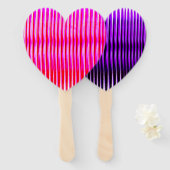 ピンクのハート型のファン ハンドファン (正面&裏面)