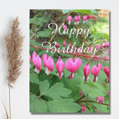 ピンクのハート型の花の写真 誕生日 ポストカード