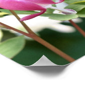 ピンクのハート型の花の鏡のような抽象画 ポスター (角)