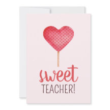 ピンクのハート型キャンディーで先生に感謝を伝える