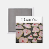 ピンクのハート型クッキー マグネット (正面/裏面)