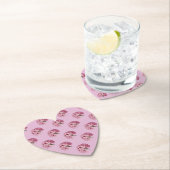 ピンクのハート型シャクナゲのコースター ペーパーコースター (インサイチュ)