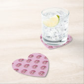 ピンクのハート型シャクナゲのコースター ペーパーコースター (インサイチュ)