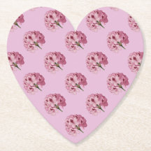 ピンクのハート型シャクナゲのコースター