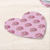 ピンクのハート型シャクナゲのコースター ペーパーコースター (アングル)