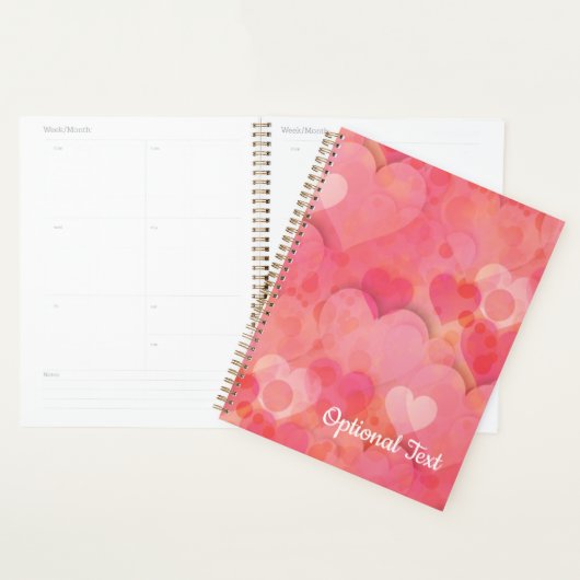 ピンクのハート夢 プランナー手帳 (ディスプレー)