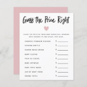 ピンクのハート女の子の赤ちゃんシャワー価格を右に推測 (正面/裏面)