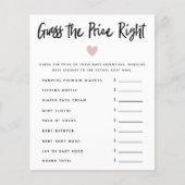 ピンクのハート女の子の赤ちゃんシャワー価格を右に推測 (正面)