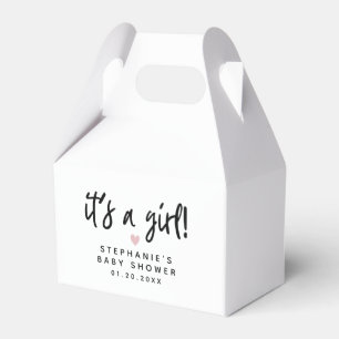 ピンクのハート女の子の赤ちゃんシャワー フェイバーボックス