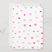 ピンクのハート少し甘い赤ちゃんシャワー 招待状 (裏面)