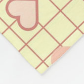 ピンクのハート市松模様にクリームバレンタインデーのプレゼント フリースブランケット (角)