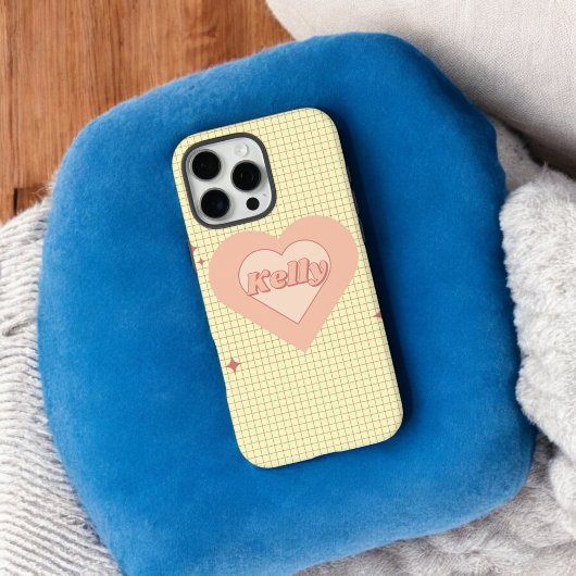 ピンクのハート市松模様にクリームバレンタインデーのプレゼント Case-Mate iPhoneケース