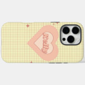 ピンクのハート市松模様にクリームバレンタインデーのプレゼント Case-Mate iPhoneケース (裏面 (横))