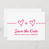 ピンクのハート式ポストカードの保存 案内ポストカード (正面/裏面)