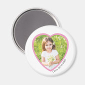 ピンクのハート形のフォトマグネット マグネット (正面/裏面)