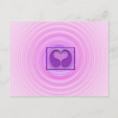 ピンクのハート恋しく思スパイラル ポストカード (正面)
