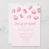 ピンクのハート愛はとても甘いブライダルシャワー 招待状 (正面)