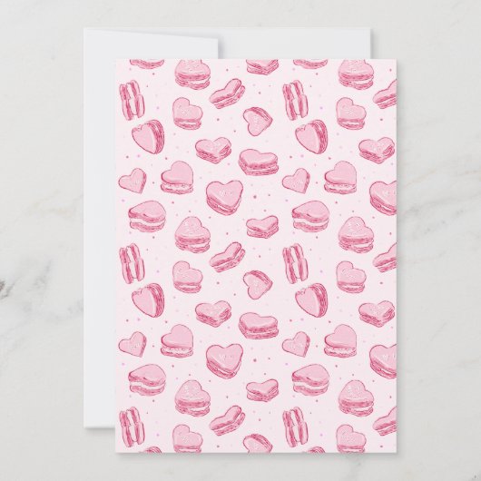 ピンクのハート愛はとても甘いブライダルシャワー 招待状 (裏面)