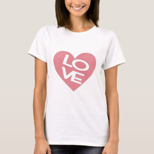 ピンクのハート愛 Tシャツ