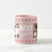ピンクのハート最高のフレンズタイポグラフィ2写真 マグカップ (中央)